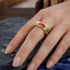 Navratna - Navgrah Ring or Locket - Nine Planets Gemstone Panchdhatu